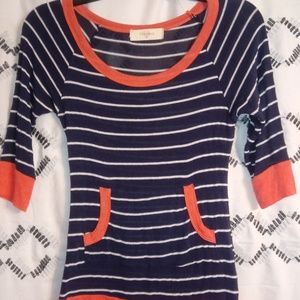 3/4 Sleeve Navy/Coral